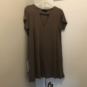Deep V Cotton T-Shirt Dress